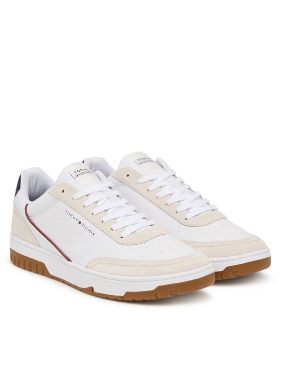 Tommy Hilfiger Zapatillas Tommy Hilfiger Th Basket Core Leather Suede Mix FM0FM05881 Blanco