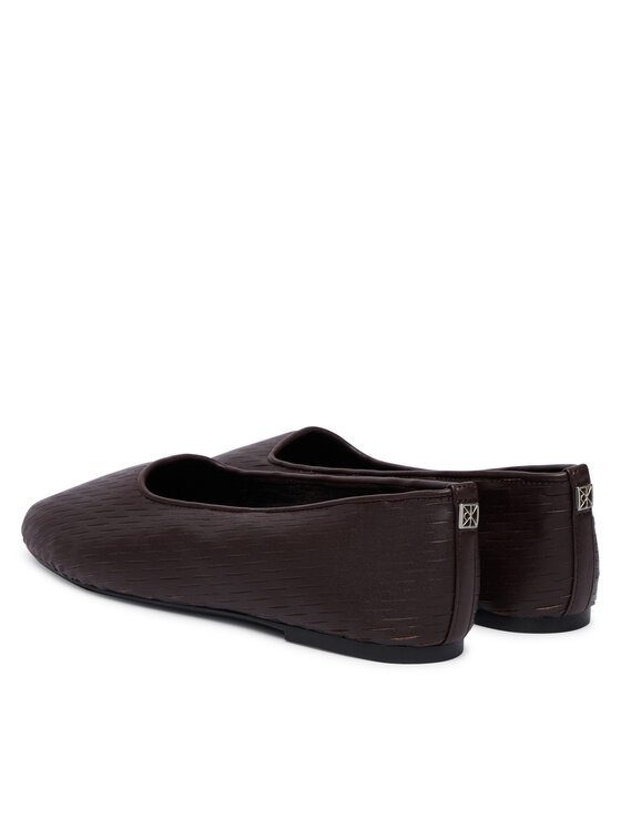 Calvin Klein Μπαλαρίνες Calvin Klein Oblique Ballerina Cut Lth HW0HW03033 Μπορντό