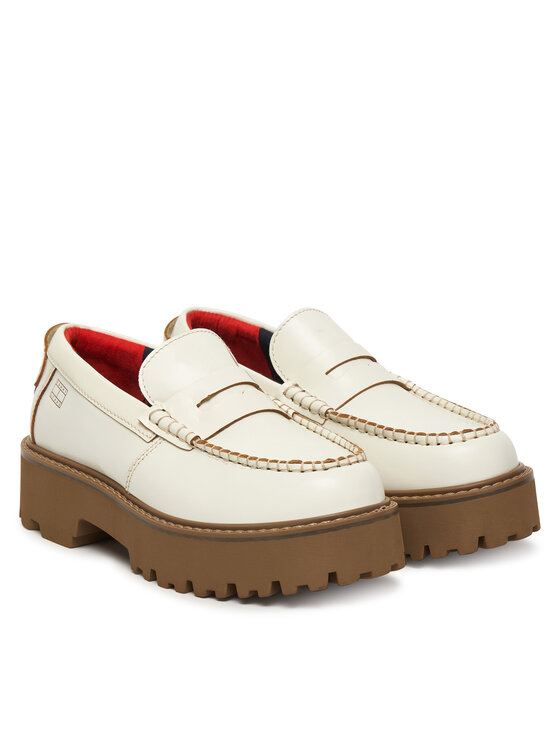 Tommy Jeans Loafers Tommy Jeans Archive '01 Leather Loafer EN0EN03022 Krémová