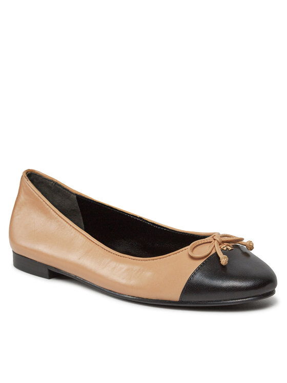 Tory Burch Baleriny Tory Burch Cap-Toe Ballet 154513 Beżowy