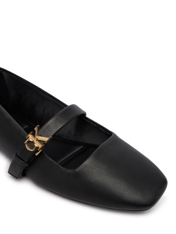 Calvin Klein Baleríny Calvin Klein Squared Ballerina Mj Lth Mg Hdw HW0HW03430 Černá