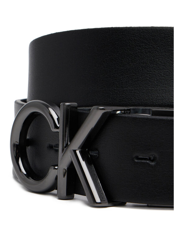 Calvin Klein Moški pas Calvin Klein Adj/Rev Ck Metal Bombe Mono 35Mm K50K512829 Črna