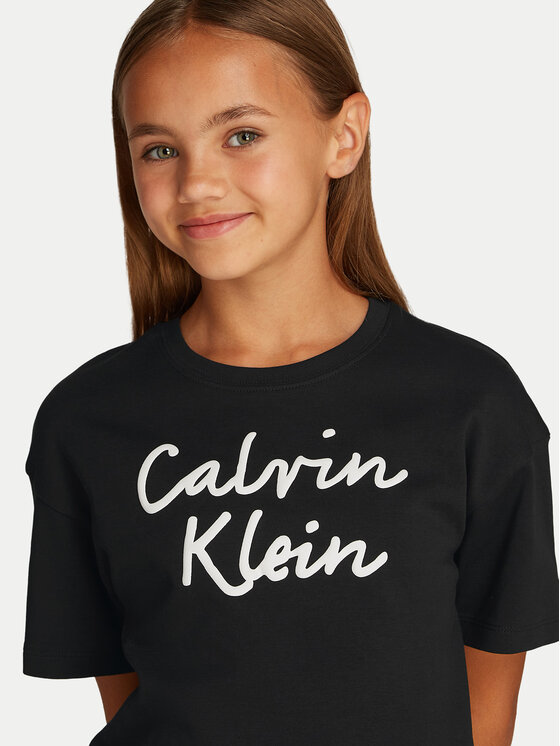 Calvin Klein Jeans Calvin Klein Jeans T-Shirt Script Logo IG0IG02864 Μαύρο Boxy Fit