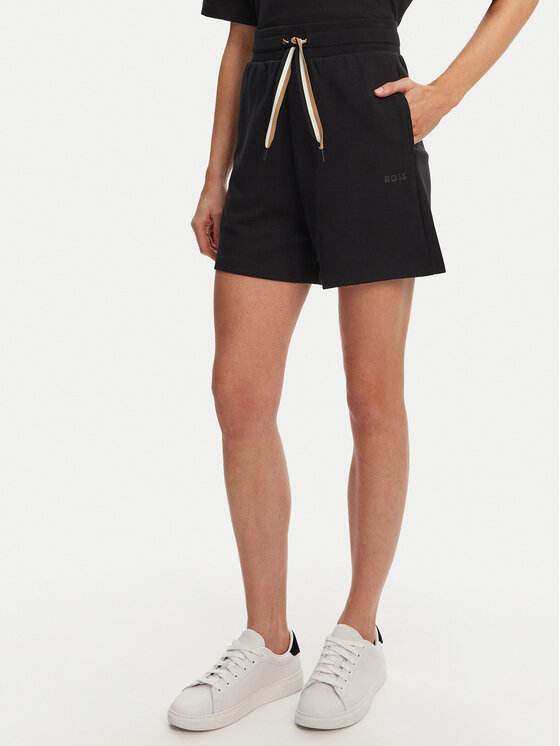 BOSS BOSS Kratke hlače pižama Cp Stripe_Shorts 50539981 Črna Relaxed Fit