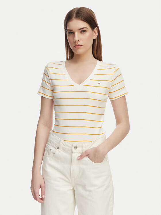 Tommy Hilfiger Tommy Hilfiger Camiseta New Cody WW0WW40584 Naranja Slim Fit