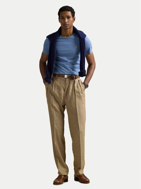 Polo Ralph Lauren Polo Ralph Lauren Marškinėliai 710671438430 Žydra Custom Slim Fit