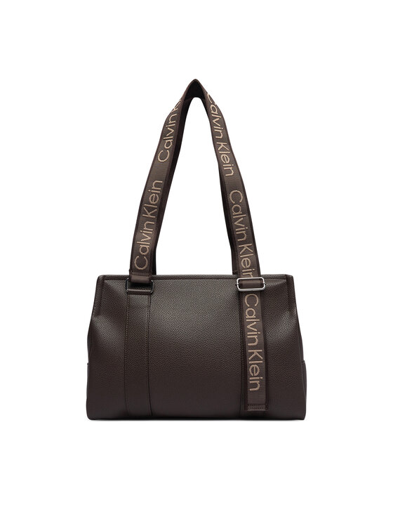 Calvin Klein Τσάντα Calvin Klein Webbing Adj Strap Tote LV04F3644G Καφέ