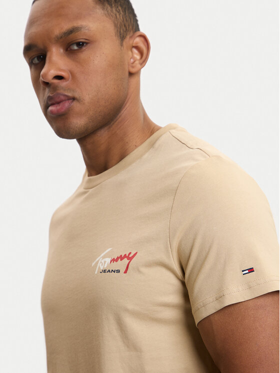 Tommy Jeans Tommy Jeans Camiseta DM0DM22538 Beis Slim Fit
