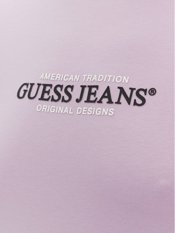 Guess Jeans Guess Jeans Majica W4YI03 J1314 Vijolična Slim Fit