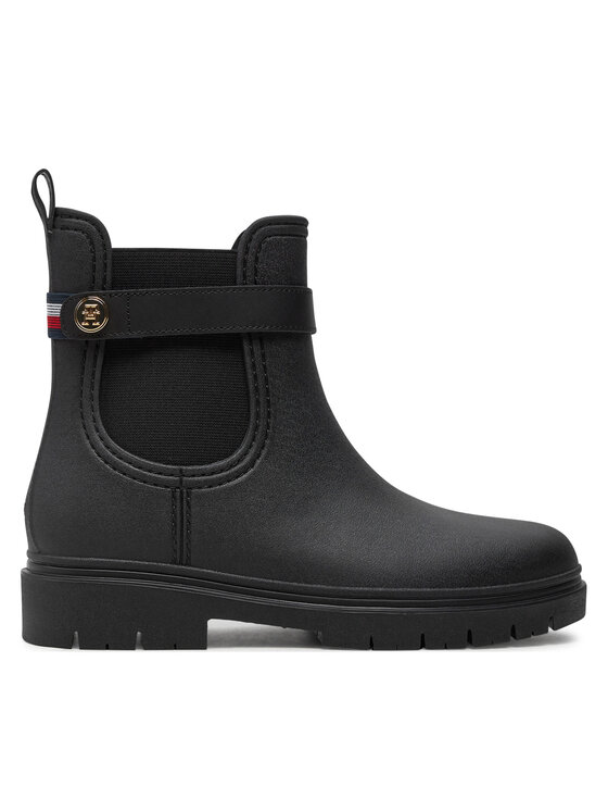 Tommy Hilfiger Wellington Tommy Hilfiger Th Stud Rubberised Rainboot FW0FW08168 Nero