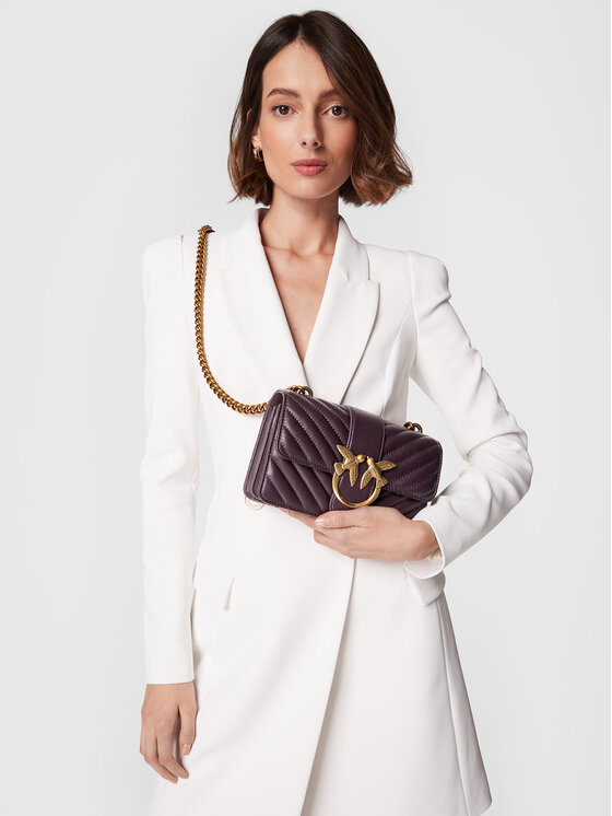 PINKO Bolso Pinko Love Mini Icon Chevron Cl AI 22-23 PLTT 1P22UJ A03Z Violeta