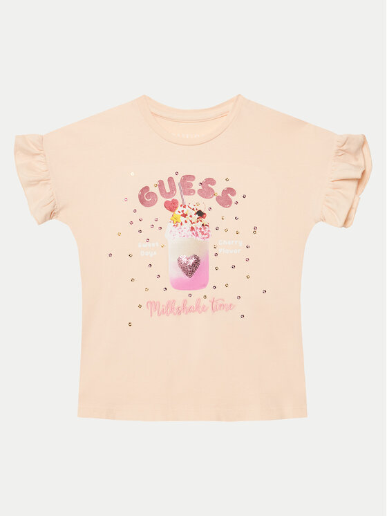 Guess Guess Футболка K5GI02 K6YW4 Рожевий Regular Fit