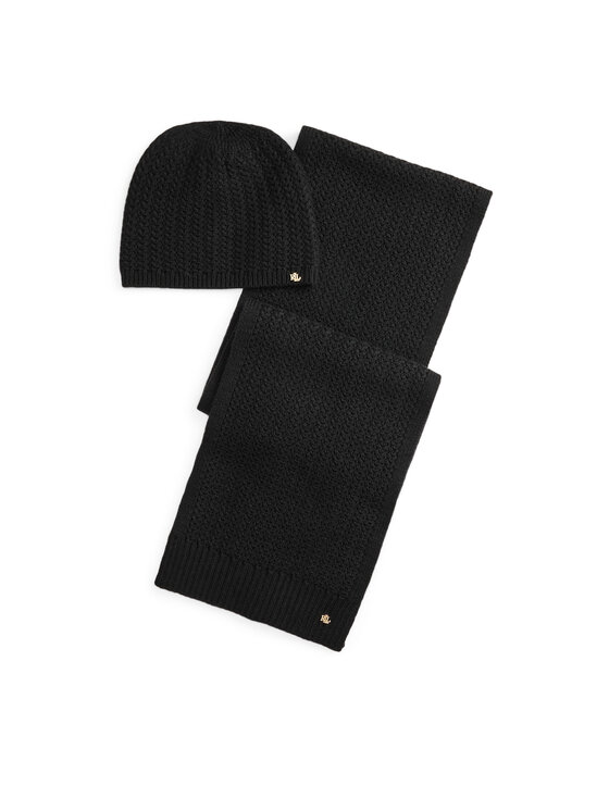 LAUREN RALPH LAUREN Set Fular și Căciulă LAUREN RALPH LAUREN 454P04471001 Negru