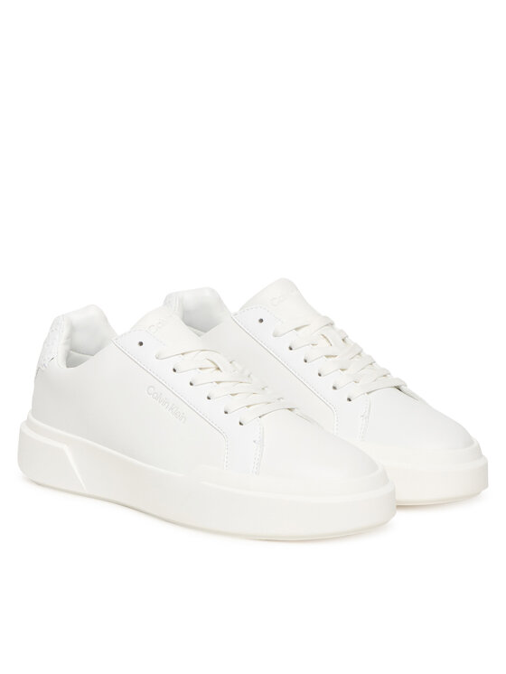 Calvin Klein Sneakersy Calvin Klein Chunky Cupsole Laceup Lth Bt Aop YW0YW02036 Bílá