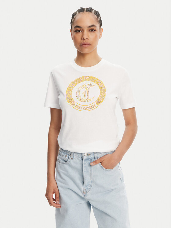 Just Cavalli Just Cavalli Футболка 78PAHE13 Білий Regular Fit