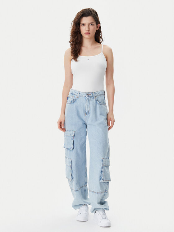 Tommy Jeans Tommy Jeans Marškinėliai Essential DW0DW20675 Écru Slim Fit