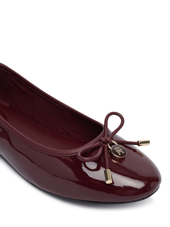Tommy Hilfiger Baleriny Tommy Hilfiger Th Charm Patent Ballerina FW0FW09481 Bordowy