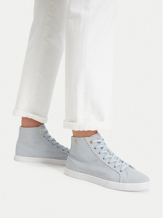 Tommy Hilfiger Sneakersy Tommy Hilfiger Th Chic Low Profile Mid Cut FW0FW09356 Błękitny