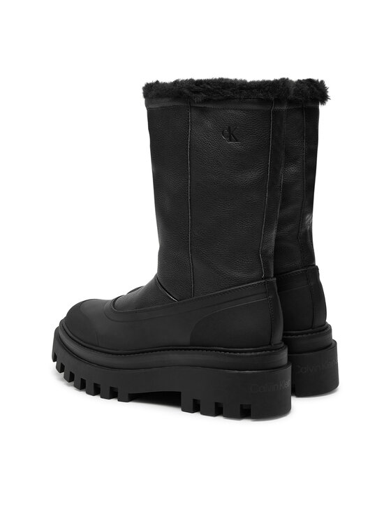 Calvin Klein Jeans Śniegowce Calvin Klein Jeans Flatform Chelsea Boot Padded YW0YW01558 Czarny