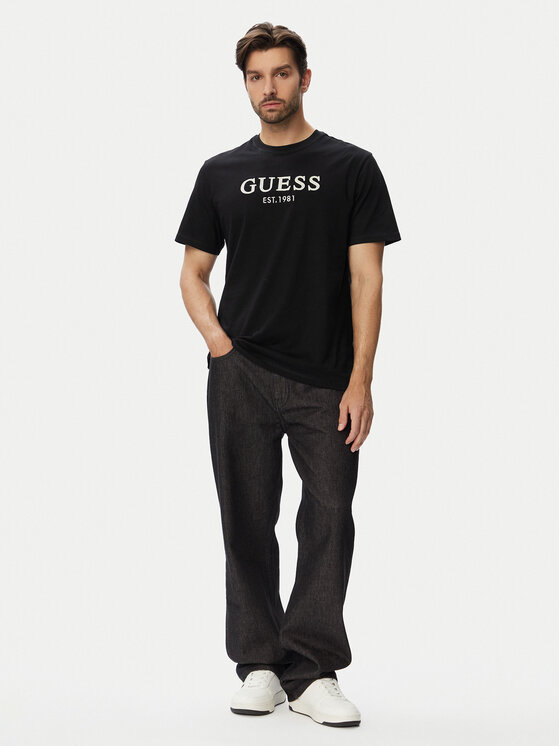Guess Guess Футболка M6YI41 K4227 Чорний Regular Fit
