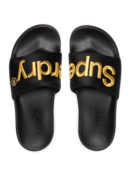 Superdry Nazouváky Superdry Satin Flatform Slide WF310126A Černá