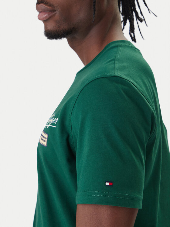 Tommy Hilfiger Tommy Hilfiger Camiseta Modern Ath Graphic MW0MW41471 Verde Regular Fit