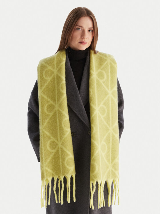 Calvin Klein Šál Calvin Klein Emblem Aop Brushed LV04D8072G Zelená