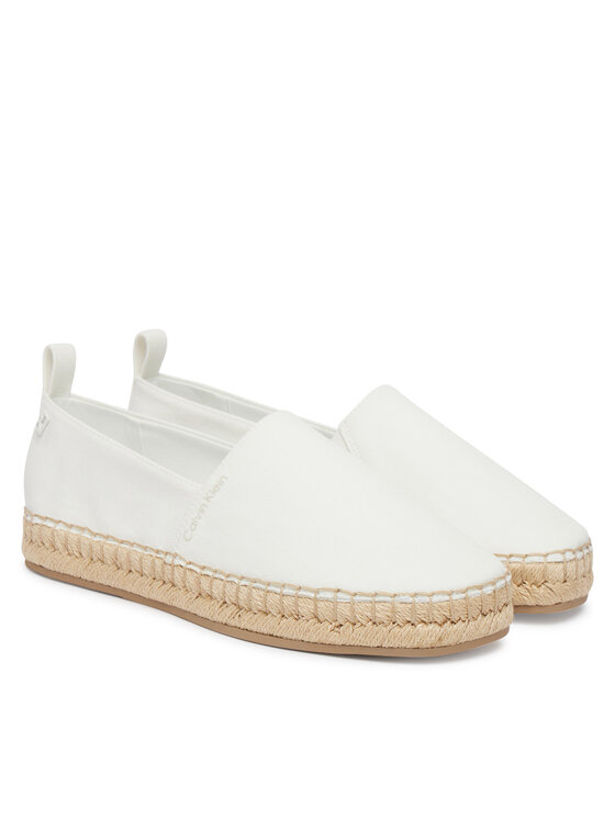Calvin Klein Espadrilles Calvin Klein Oblique Espadrille Canvas HW0HW02931 Balts