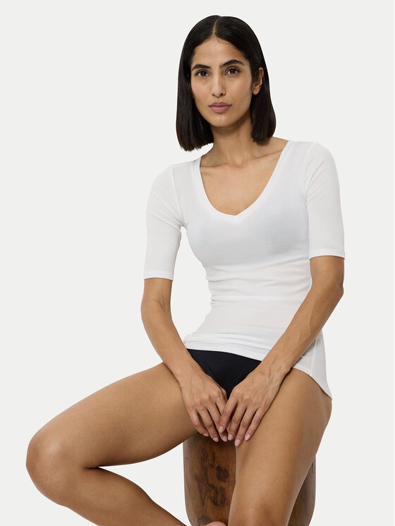Triumph Triumph Pižamos marškinėliai Beauty Layers 10222610 Écru Slim Fit