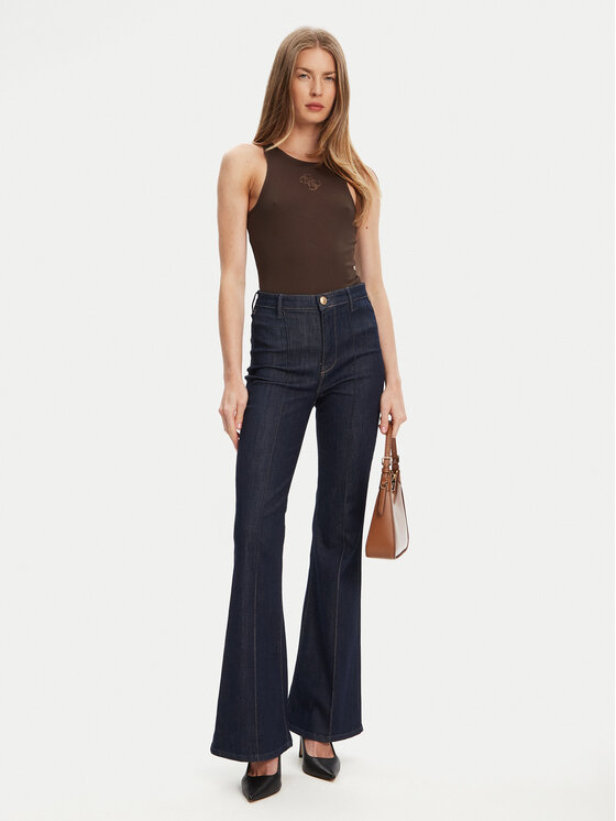 Guess Guess Marškinėliai W5GP57 KCV52 Ruda Regular Fit