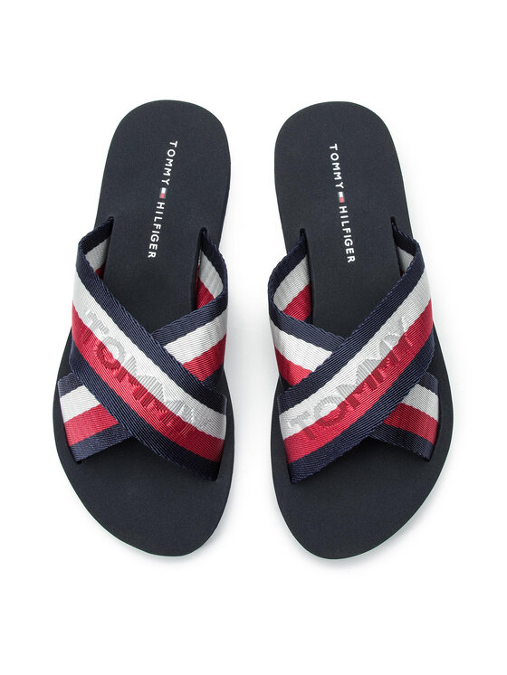 Tommy Hilfiger Nazouváky Tommy Hilfiger Colorful Tommy Slide Sandal FW0FW04242 Tmavomodrá