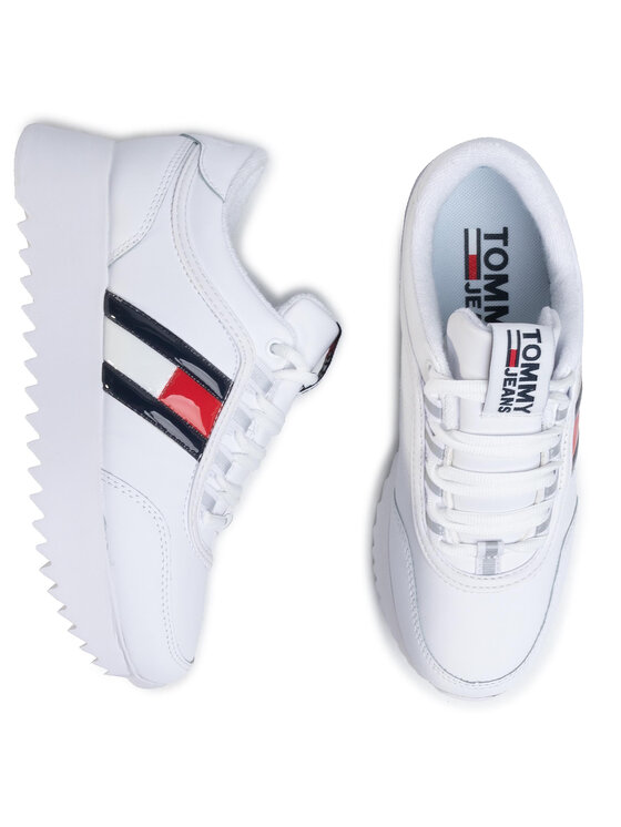 Tommy Jeans Αθλητικά Tommy Jeans High Cleated Flag Sneaker EN0EN00784 Λευκό
