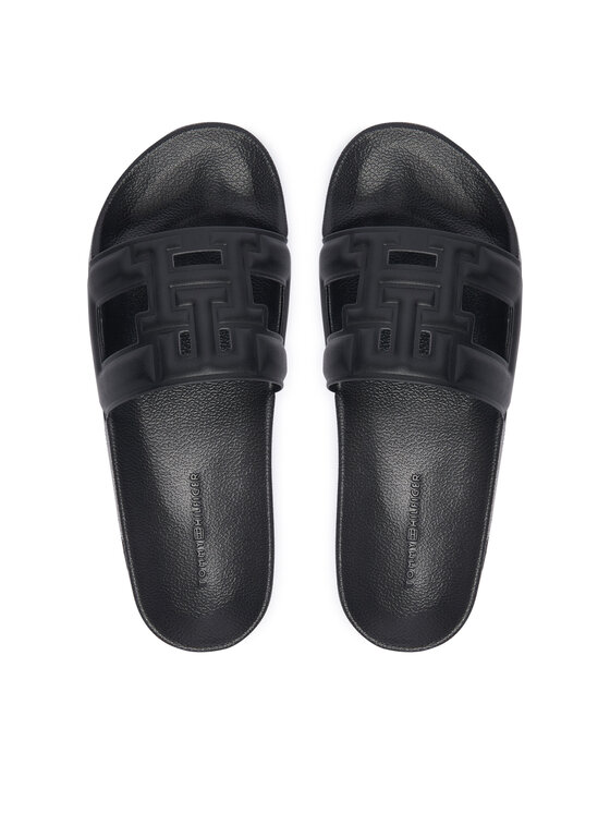 Tommy Hilfiger Klapki Tommy Hilfiger Monogram Pool Slide FW0FW09424 Czarny