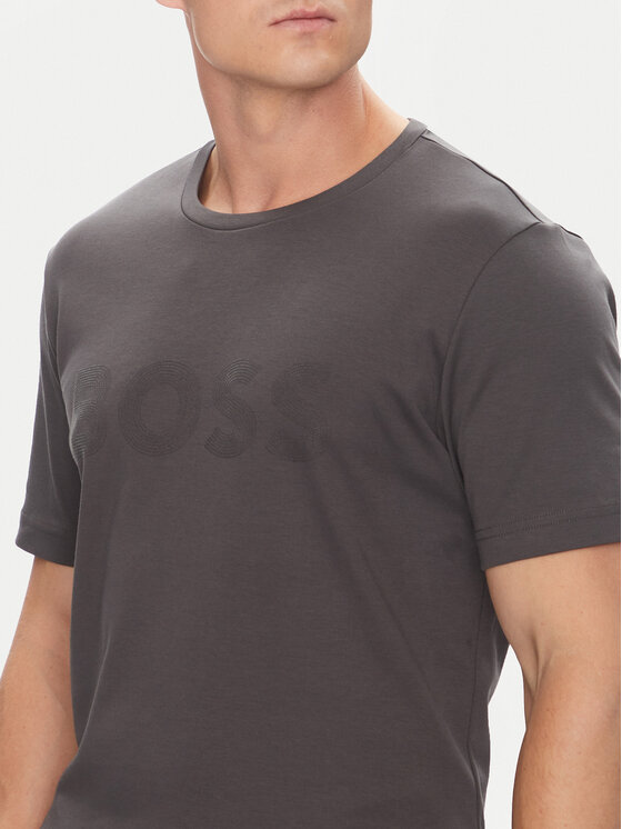 BOSS BOSS Футболка Logo Future 50543796 Сірий Regular Fit