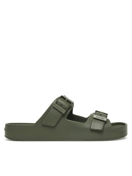 Calvin Klein Şlapi Calvin Klein Ergon Eva Double Bar Sandal HM0HM02116 Verde