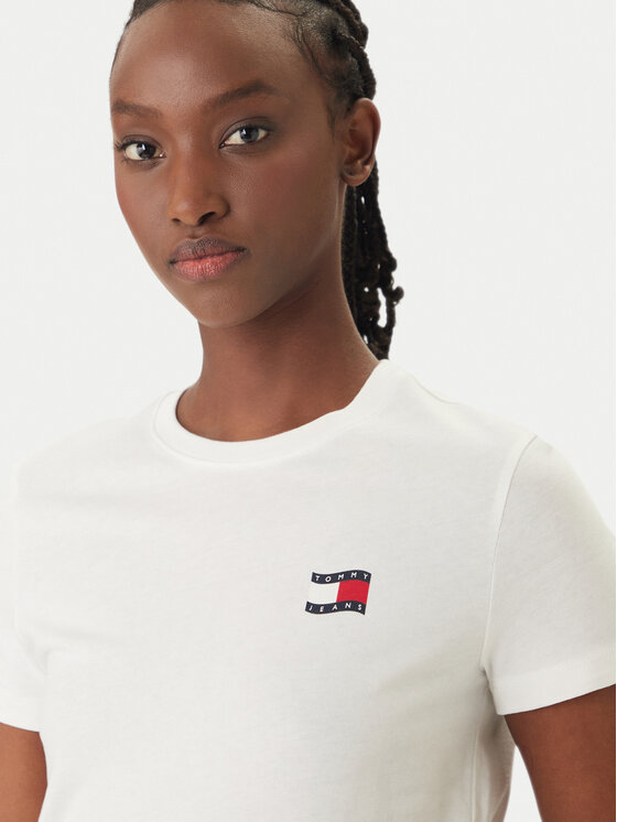 Tommy Jeans Tommy Jeans Camiseta Wavy Flag DW0DW22274 Blanco Regular Fit