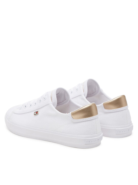 Tommy Hilfiger Sneakers Tommy Hilfiger Vulc Canvas Lace Up Sneaker FW0FW08647 Bianco