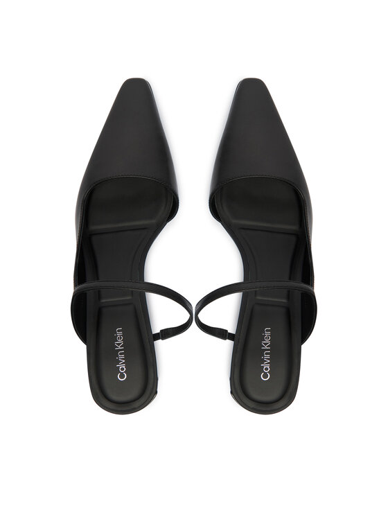 Calvin Klein Чехли Calvin Klein Set Back Heel Pump Lth HW0HW02801 Черен