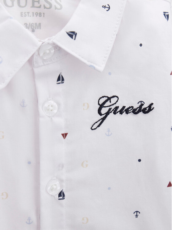 Guess Guess Набір сорочка, жилет і штани з текстилю I6RG12 WF6P0 Голубий Regular Fit