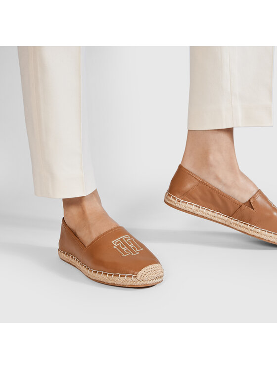 Tommy Hilfiger Еспадрили Tommy Hilfiger Feminine Leather Espadrille FW0FW05653 Кафяв