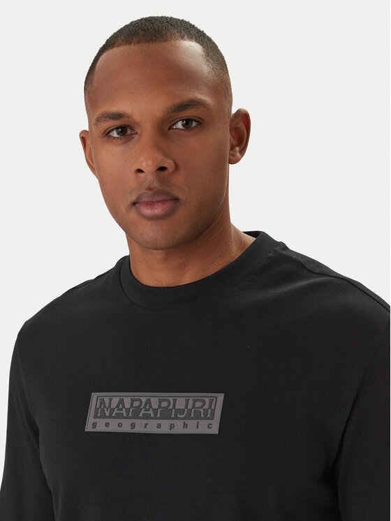 Napapijri Napapijri Longsleeve S-Box Logo NP0A8BC5 Чорний Regular Fit