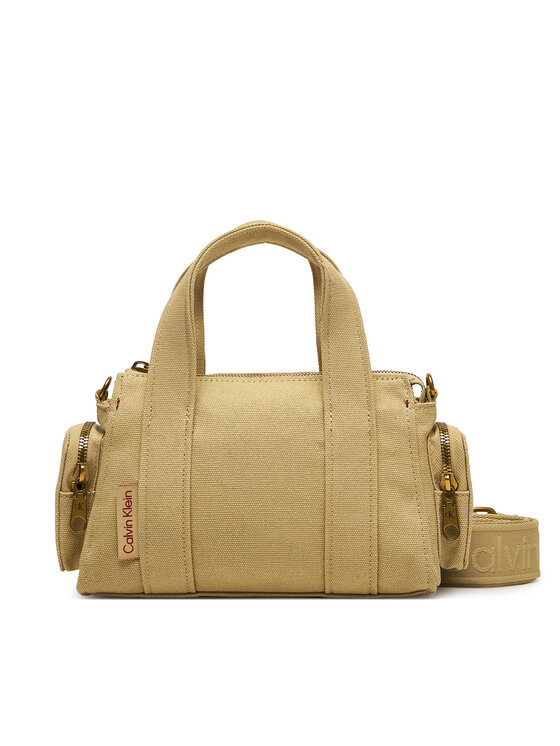 Calvin Klein Ročna torba Calvin Klein Webbing Strap Canvas Pocket Bag LV04F3464G Bež
