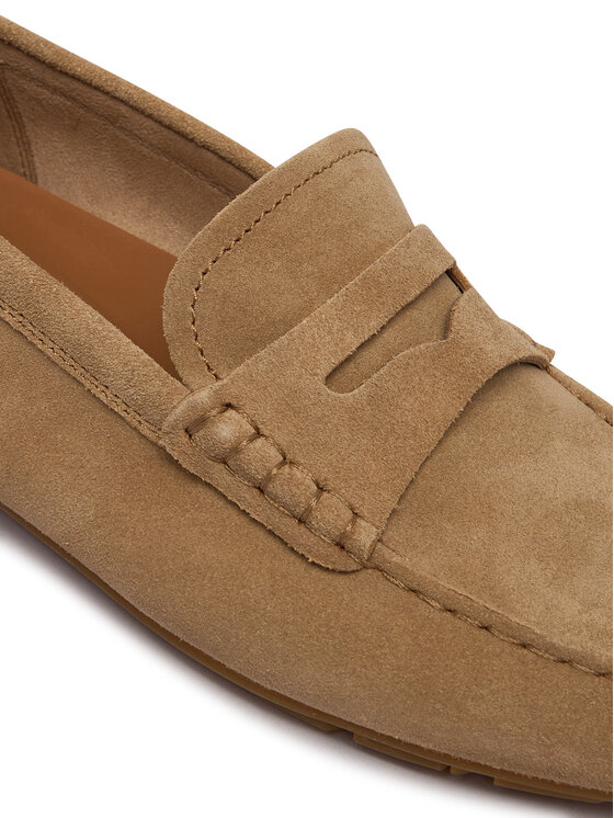 Tommy Hilfiger Mokasyny Tommy Hilfiger Flag Soft Suede Driver Loafer FW0FW08558 Brązowy