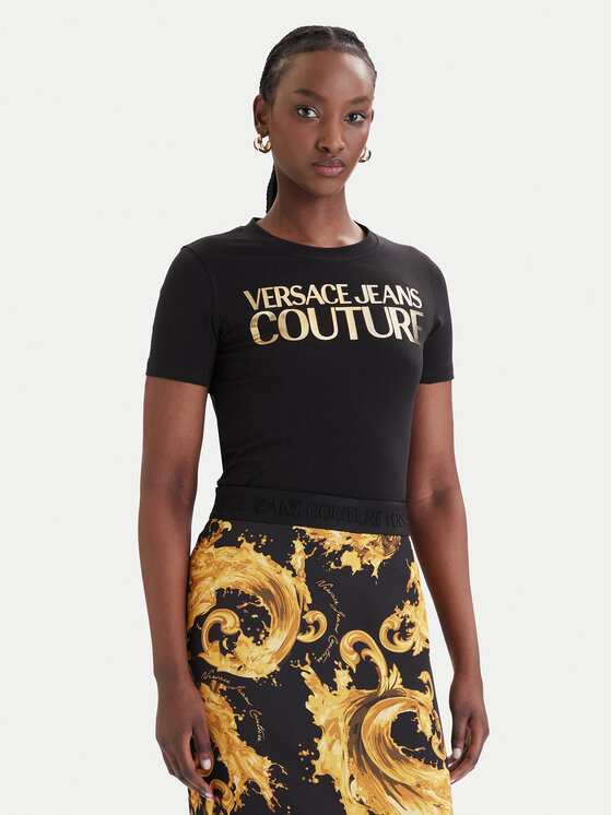 Versace Jeans Couture Versace Jeans Couture Camiseta 80HAHT00 CJ03T Negro Slim Fit