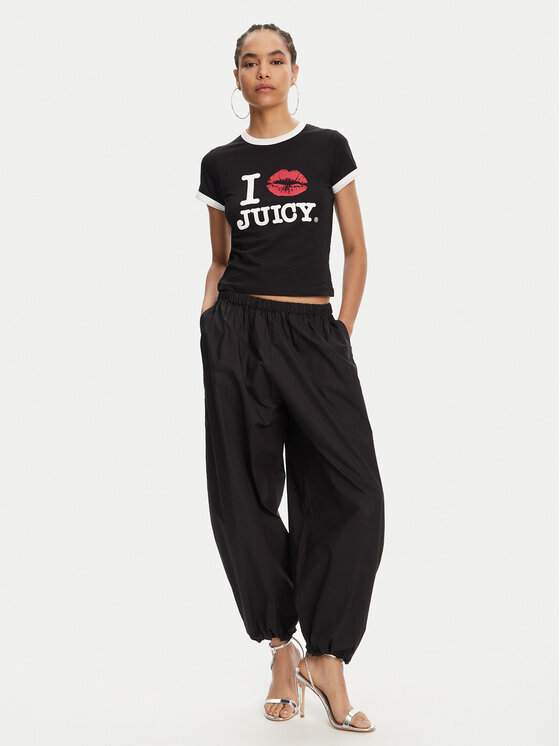 Juicy Couture Juicy Couture T-Shirt I Kiss JCWCT125318 Schwarz Slim Fit