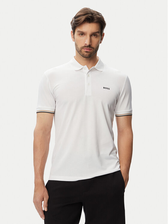 BOSS BOSS Polo Game 1 50564785 Bianco Slim Fit