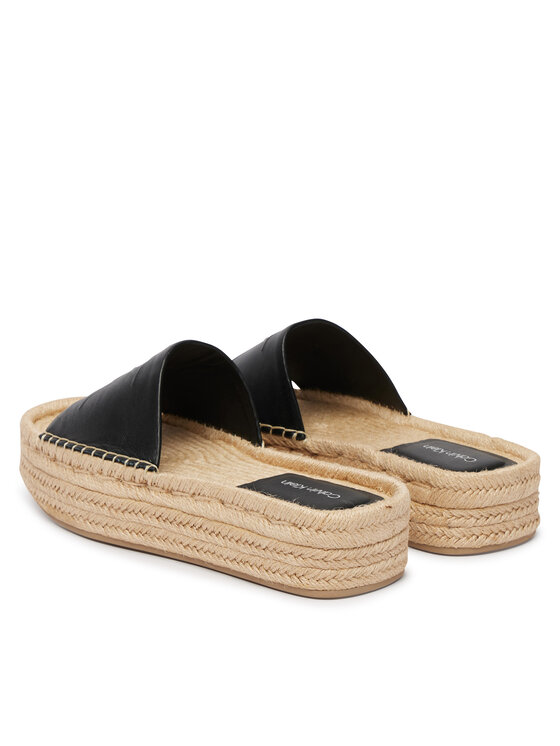Calvin Klein Espadrilles Calvin Klein Flatf Espa Mule Lth Mg HW0HW03027 Fekete