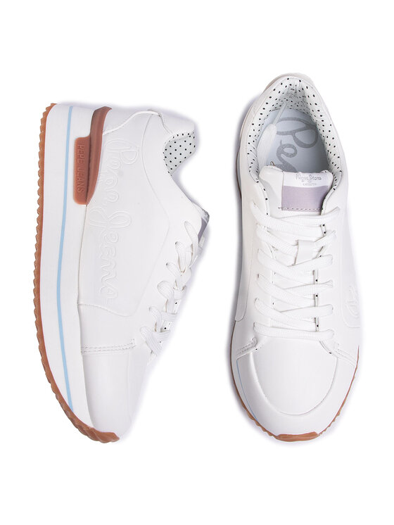 Sneakers Pepe Jeans Rusper Logo PLS30994 Alb | Epantofi.ro