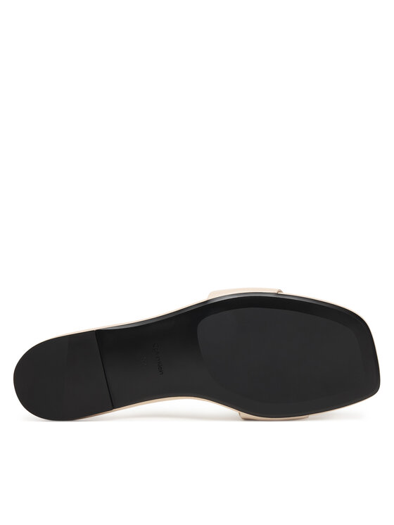 Calvin Klein Natikači Calvin Klein Square Flat Sandal Emblem HW0HW03128 Écru