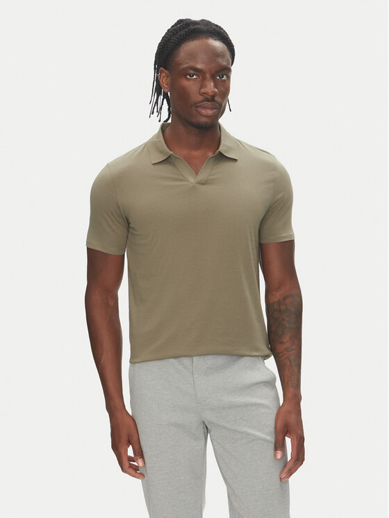 Lindbergh Lindbergh Polo 30-404036 Χακί Slim Fit